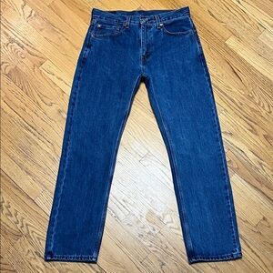 Levi's 505 Straight 100% Cotton No Stretch Denim Blue Jeans Men's Size W/33 L/32